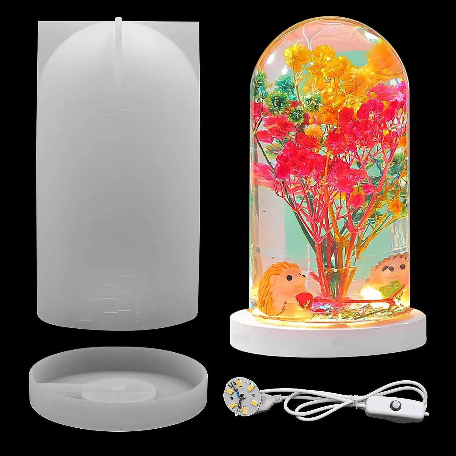 Diy Lamp Electronics - Molde de resina Epoxy de cristal