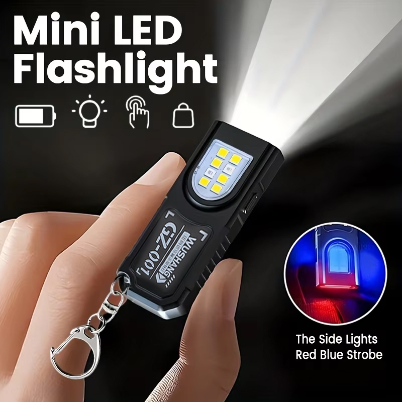 Diy Lamp Electronics - Linterna con llavero multifuncional, minilinterna recargable