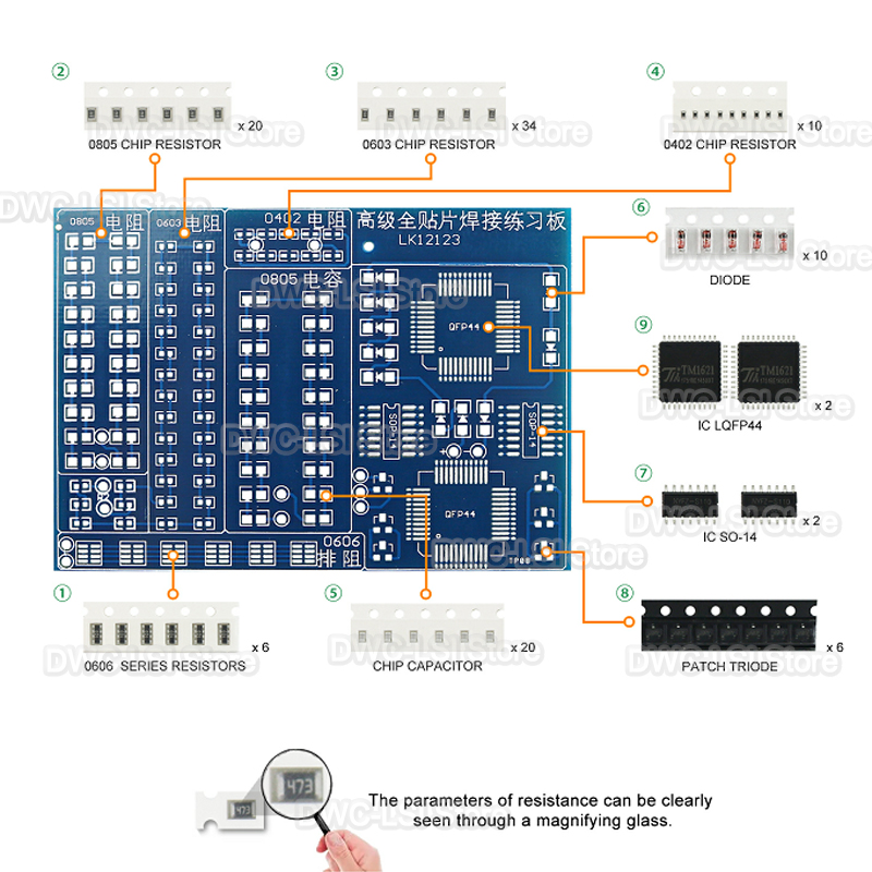 08 componentes de parche Kit d - Diy Electronics Workbench reseña y precio